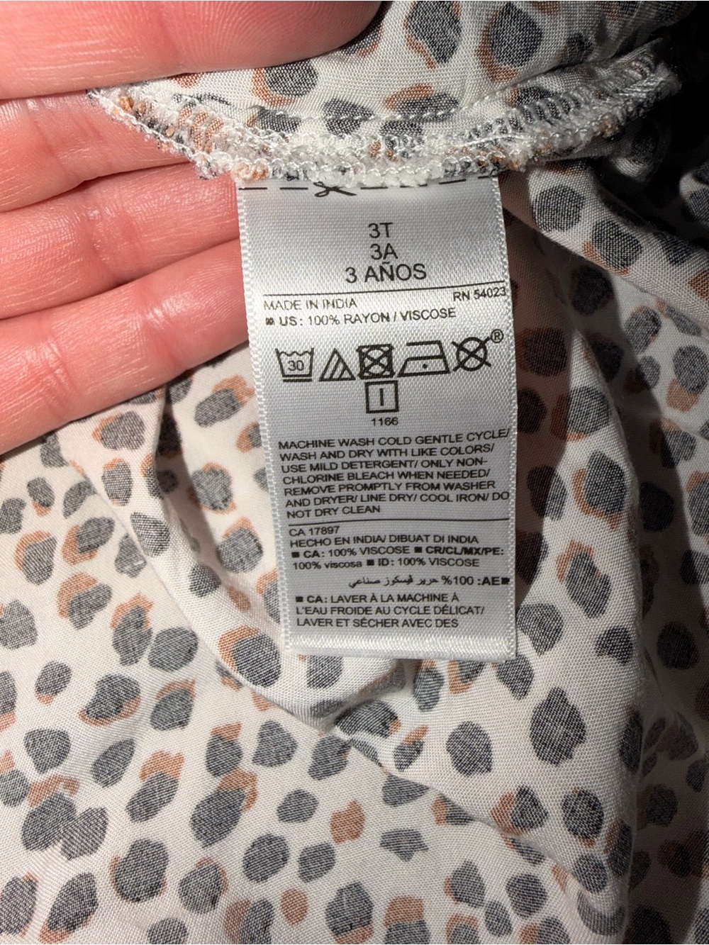 Old Navy Toddler Girls Leopard Print Swing Dress 3T Short Sleeve - Picture 5 of 6